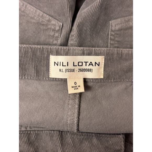 Nili Lotan Pants 0 Womens Jenna Slim Gray Corduroy - Picture 6 of 7